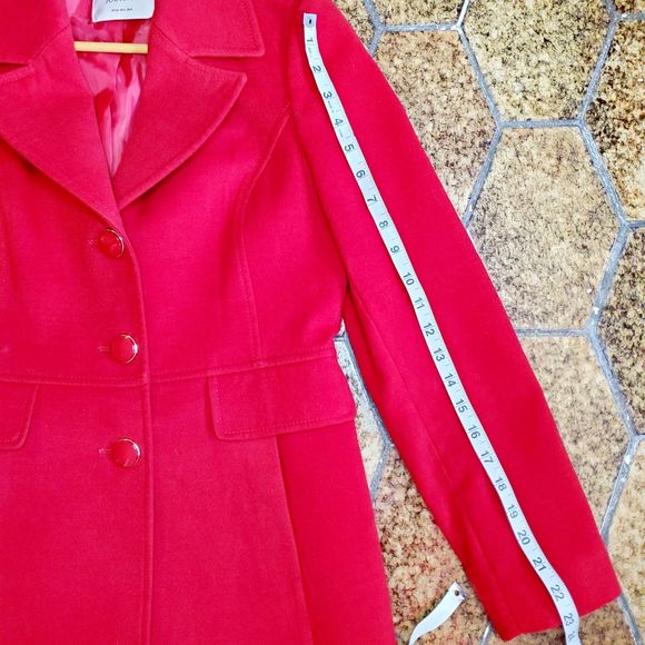 Journey Navy Blue Pea Coat Spring Fall Jacket Casual Made in Turkey SZ S /US 4 - Picture 10 of 12